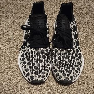 Adidas Black and White Patterned Sneakers